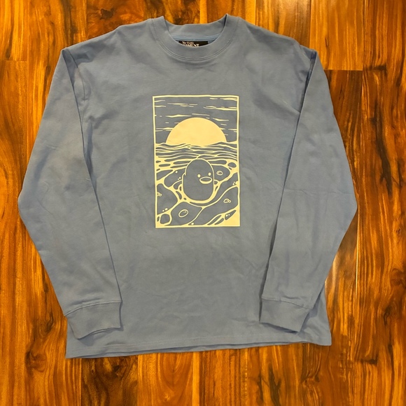 No Brand Other - The Tubbo Moment Graphic Long Sleeve Tee Light Blue Men's Size XL